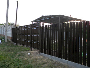 Забор для дома евроштакетник коричневый купить Москва