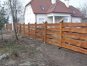 Забор на участке деревянный на столбах купить Москва