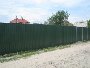 Забор для дома из профнастила зеленый купить Москва