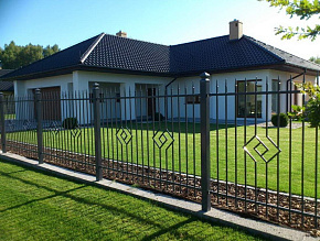 Забор для загородного дома металлический с декоративными элементами купить Москва