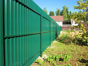 Забор из профнастила зеленый купить Москва