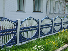 Забор для загородного дома бетонный синий купить Москва