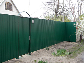 Забор для дачи из профнастила зеленый купить Москва