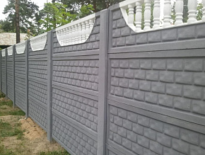 Бетонно металлический забор серого цвета купить Москва