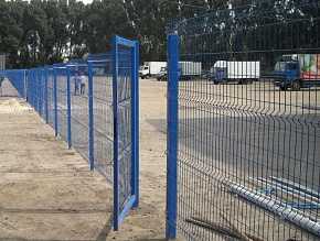 Металлический 3д забор синего цвета купить Москва