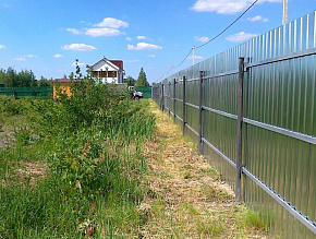 Забор из оцинкованного профлиста для частного дома купить Москва