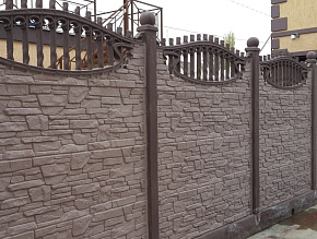 Забор для загородного дома бетонный коричневый купить Москва